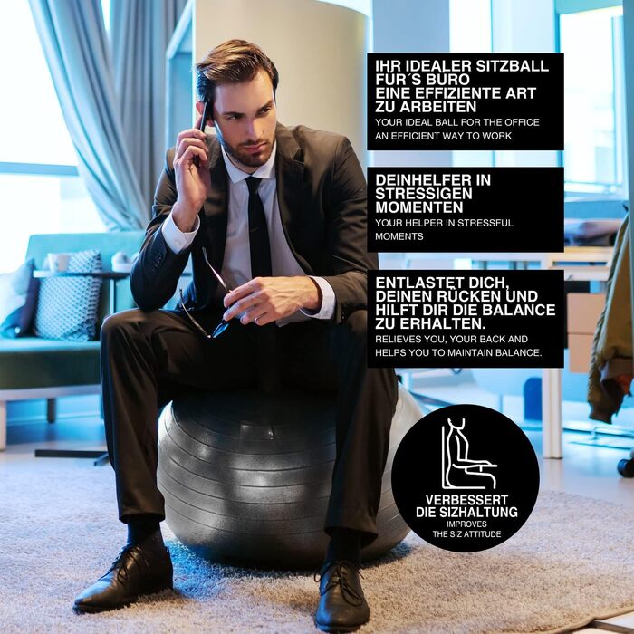 Фітнес-м'яч Body & Mind 50 см з насосом: для йоги, пілатесу та фітнесу