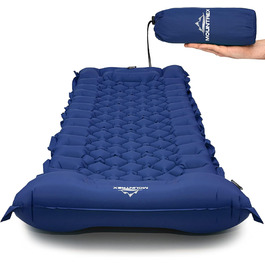 Надувна туристична матрац MOUNTREX Isomatte - Ultraleicht, 700g, з насосом, для кемпінгу та відпочинку на природі (зелений/блакитний)