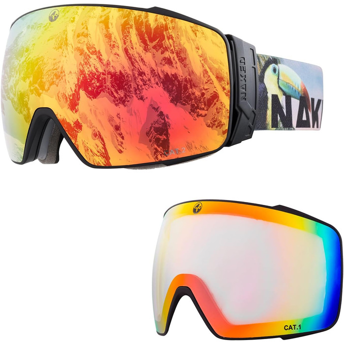 Гірськолижна маска NAKED Optics STORM Tucan з змінними лінзами для поганої погоди, снігова маска для чоловіків і жінок, сноуборд-окуляри