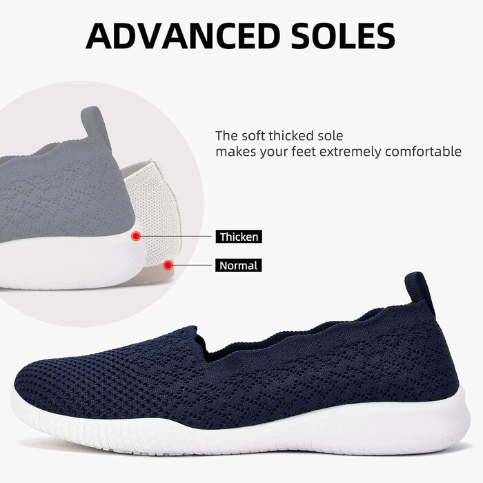 Жіночі трекінгові кросівки Puxowe: легкі, дихаючі, зручні, slip-on, мінімалістичний дизайн, низькі, 38 EU, 2406 Marine