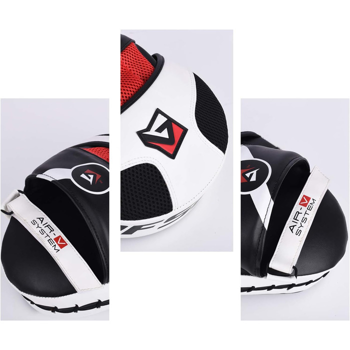 Боксерські рукавички Pratzen Rex Leder: рукавички для ударів, захисні подушки, тренування з самооборони, кікбоксинг, таеквондо, муай-тай (біло-чорні)