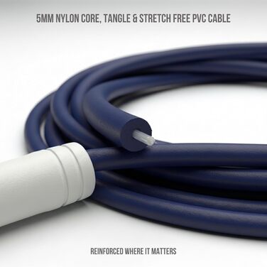 Професійний стрибковий канат Elevate Speed Rope MAX з PVC та нейлоновим сердечником, 5 мм, до 3 метрів, колір Marine Blue