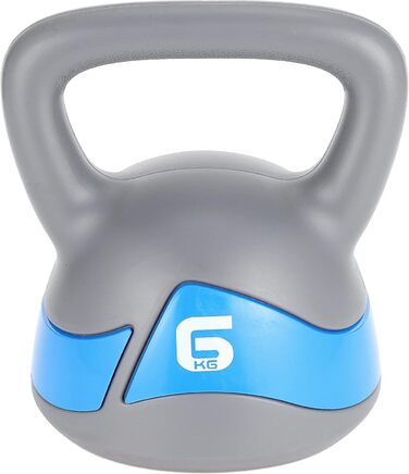 Гантель Kettlebell Body Sculpture BW117, 6 кг, сірий/блакитний