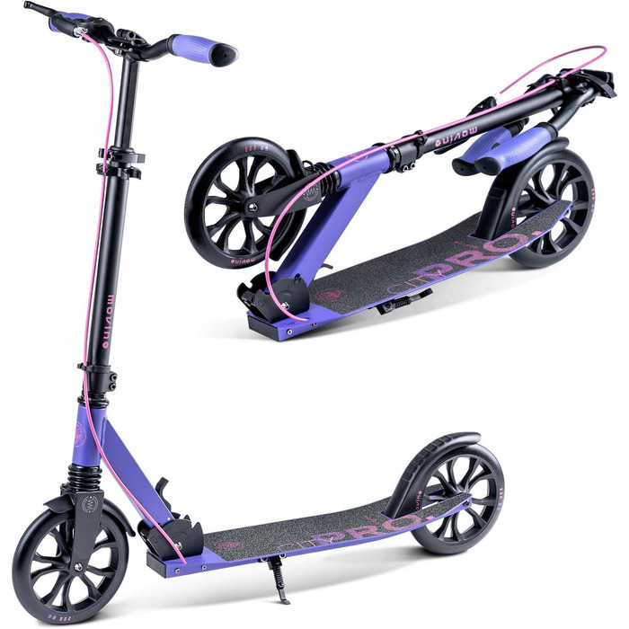 Самокат Movino Roller City Pro для дорослих і підлітків, складаний, до 100 кг, регульована висота, міцна конструкція, підшипники ABEC7