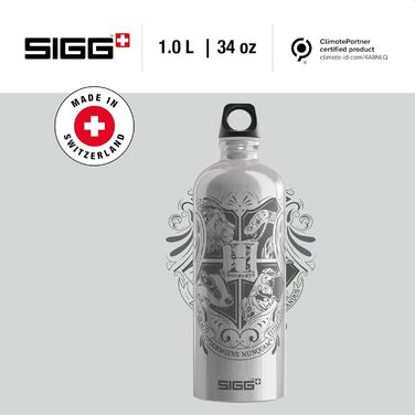 Пляшка SIGG Traveller Harry Potter алюмінієва, 1 л, для газованих напоїв, герметична, легка, BPA-free, ClimatePartner