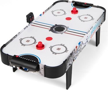 COSTWAY Аерохокейний стіл 42 дюйми з електронним LED-табло, 2 шайби, 2 ручки, 2 цілі, 106,5 x 53,5 x 30,5 см