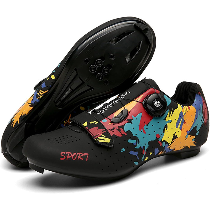 Чоловічі велотуфлі для MTB, шосе та тренувань. Сучасні кросівки для їзди на велосипеді, сумісні з SPD/SPD-SL, чорного кольору, 41 EU