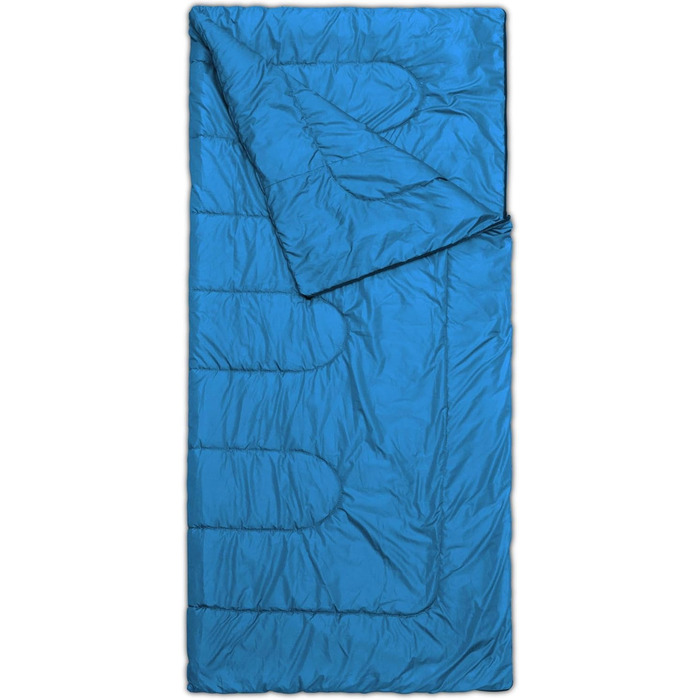 Сплячий мішок Normani Antarctica 4-в-1 для екстремальних умов, 220x90 см, Nylon Rip-Stop, Hollow Fiber 500+250 г/м², блакитний, ліворуч