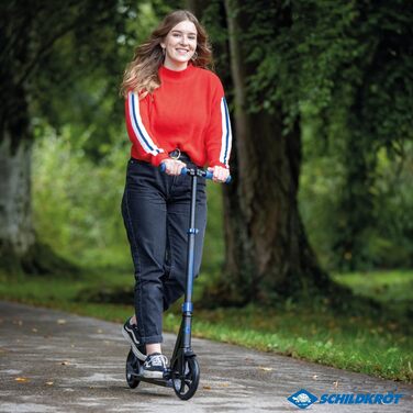 Скутер Schildkröt City Scooter Street Artist 2.0: Алюмінієвий, скласний, з колесами 200 мм, регульований кермо 79-100 см, для дітей та дорослих (Street Artist Blue)