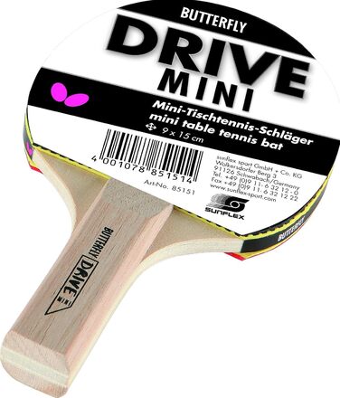 Настільний тенісний набір Butterfly для дорослих Drive Mini, чорний/коричневий, розмір M, комплект з чохлом DC2 та 3 додатковими ракетками