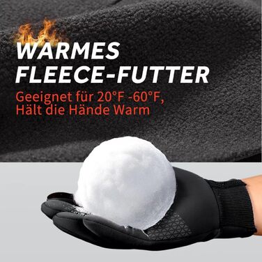 Чоловічі зимові рукавички GINTRON з екраном, термо рукавички, велосипедні рукавички, водонепроникні, вітрозахисні, для бігу, чорні