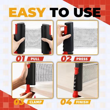 Набір для пінг-понгу CHRI: 2 ракетки, сітка, 6 м'ячів, сумка. Підходить для дітей та дорослих