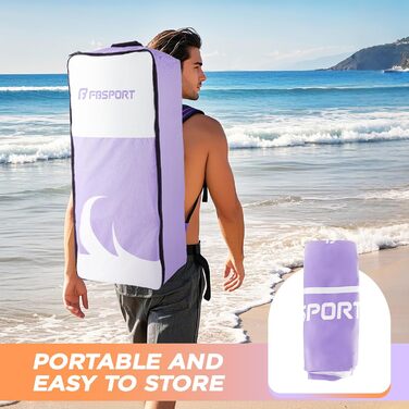 Надувний SUP дошка FBSPORT для SUP-бордингу та серфінгу, 335x84x15 см, з аксесуарами (фіолетовий)