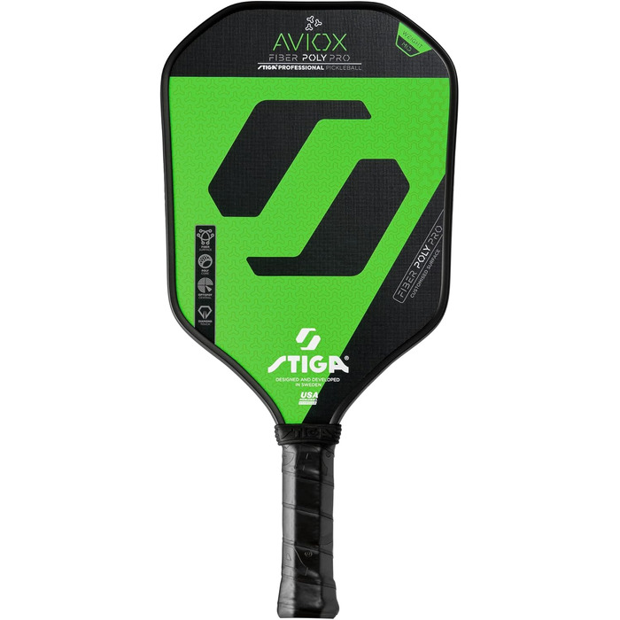 Піклбол ракетка STIGA Aviox Fiber Poly Pro, зелена