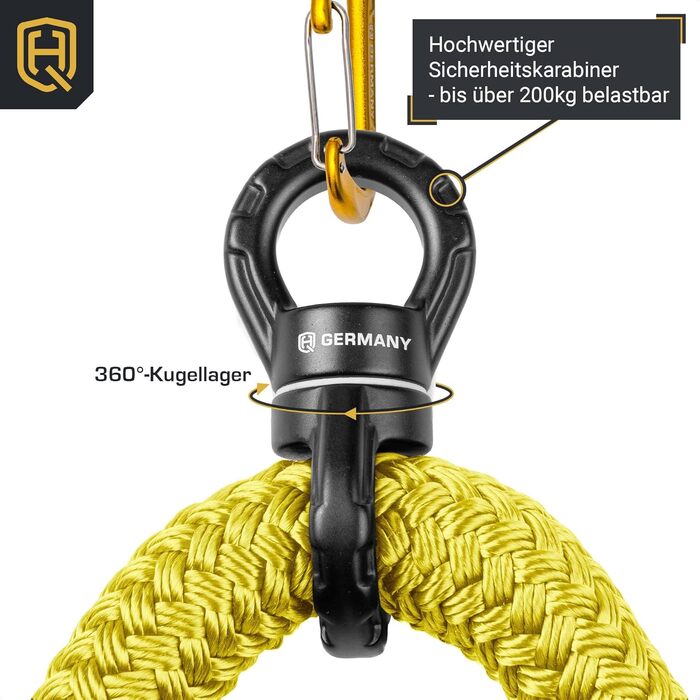 HQ Germany® Трицепсовий канат 90 см, різні кольори, для тренажерів, зроблено в Німеччині