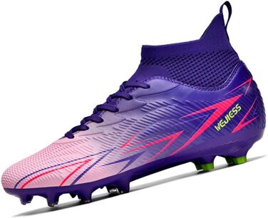 Черевики для футболу чоловічі хай-топ, професійні, для підлітків, для тренувань, на штучному газоні, футбольні черевики, розмір 38 EU, фіолетово-рожеві