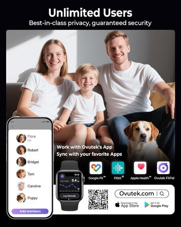 Ваги Ovutek для людей, цифрові ваги з аналізом складу тіла, 180 кг, дисплей, BMI, жир, м'язи, вода, 14 показників, фітнес-додаток, чорний