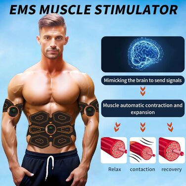 EMS тренажер для пресу Pro, електростимулятор м'язів для розвитку та фітнесу, тренажер EMS, стимуляція рук та ніг