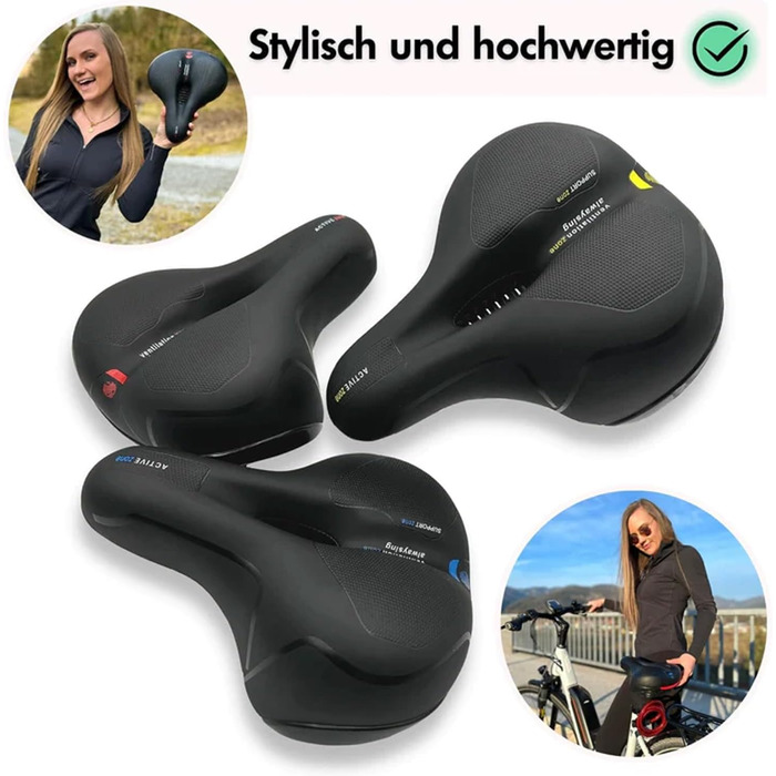 Зручний велосипедний сідло Cloud Comfort Pro 2.0: Memory Foam, ергономічний, амортизуючий, дихаючий для чоловіків, жінок, дітей