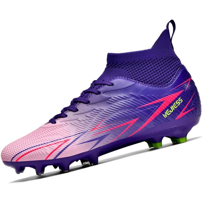 Черевики для футболу чоловічі хай-топ, професійні, для підлітків, для тренувань, на штучному газоні, футбольні черевики, розмір 38 EU, фіолетово-рожеві