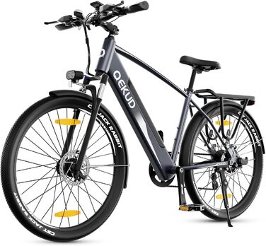 Електровелосипед Qekud 36В 12,5Аг, міський та гірський e-bike з LCD-дисплеєм, акумулятором Li-Ion, запас ходу до 100 км, EU-конформний, з додатком