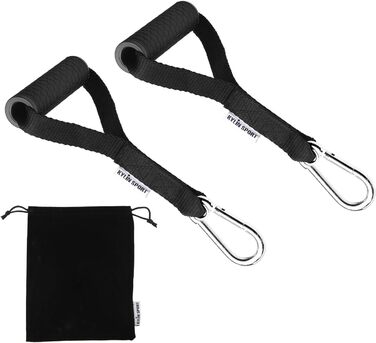 Набір аксесуарів для тренажерів KYLIN SPORT: гумки, ручки, карабіни, фітнес-петлі, ручки для турніків (чорний силікон)