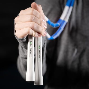 Стрибкове канат Hererope з перлами, регульований, для дорослих та дітей, 3 м, з міцними ручками та безпечними перлами для фітнесу (Блакитний)