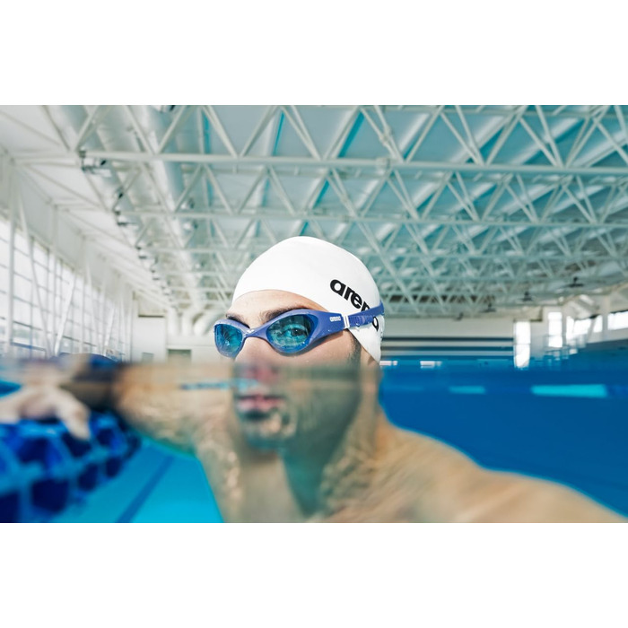 Окуляри для плавання Arena The One Anti-Fog, унісекс, для дорослих, широкі лінзи, захист від УФ, саморегульований носовий місток, герметичні ущільнювачі, сірий колір (прозоро-сірий-білий)