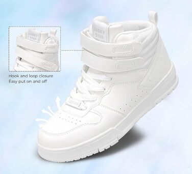 Жіночі баскетбольні черевики Lucky Step з клямкою - стильні кросівки з екошкіри, розмір 39 EU, білі