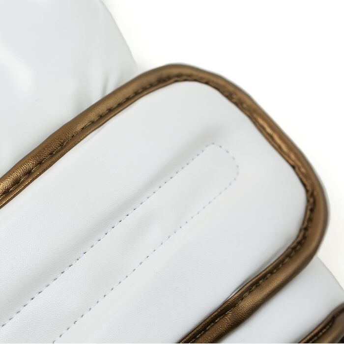 Боксерські рукавички Everlast Powerlock 2R для спарингу та тренування з мішком, з підтримкою зап'ястя, 4-шаровий шар, оригінальна екіпіровка Everlast (БІЛИЙ/ЗОЛОТО, 12OZ)