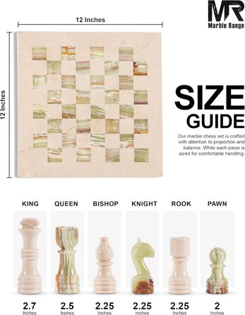 Шаховий набір з мармуру для дорослих, ручної роботи, 32 фігури, 2 додаткові королеви, коробка для зберігання, подарунок, декор (кораловий & темно-коричневий) (Verona & Green)