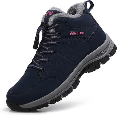 Жіночі зимові чоботи - тепла підкладка, водонепроникність, трекінгові та туристичні черевики, зимові короткі чоботи, Outdoor взуття, синій, 38.5 EU