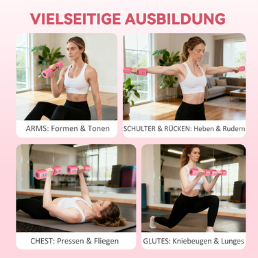 Набір гантелей з регульованою вагою, квадратна форма, універсальний, металевий сердечник, червоний