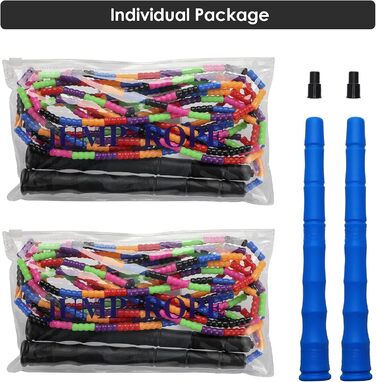 Довга скакалка Kingcolor Double Dutch 4,8 м, м'які намистини, регульована, для дітей і дорослих, для 5-6 осіб, 1 або 2 шт.