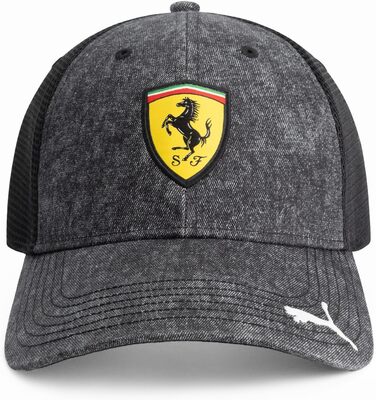 Кепка PUMA Scuderia Ferrari F1 з логотипом, чорна, універсальний розмір