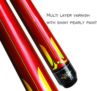 Дитячий більярдний кий Tai Ba Cues, 13 мм наконечник, короткий, 121.9 см, з канадського аhornу, 515 г, синьо-чорний/червоний