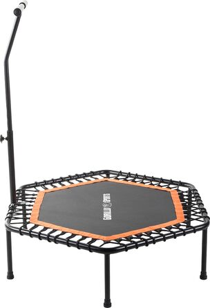 Трамплін для фітнесу GORILLA SPORTS® з регулюванням висоти, тиха пружинна амортизація, діаметр 77 см, до 100 кг, оранжевий