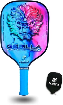 Ракетка для піклболу ZCEBRA Gorilla Pro Rainbow, графітова, 16 мм, поліпропіленовий стільниковий сердечник, текстурована поверхня, чохол неопрений