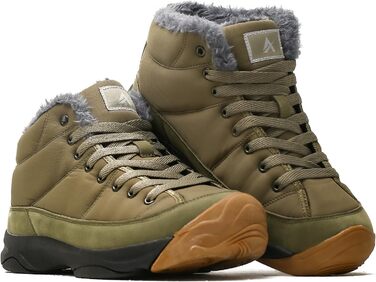 Зимові черевики Azooken для чоловіків та жінок, теплі трекінгові черевики для походів, водонепроникні зимові черевики, розміри 36-48 (41 EU, Army Grün)