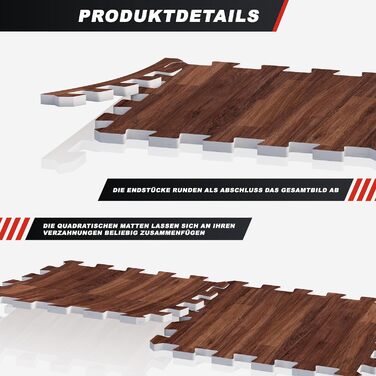 GORILLA SPORTS захисний килимок для підлоги EVA, 18 шт, 30x30 см, антиковзкий, пазловий, для тренажерів і фітнесу