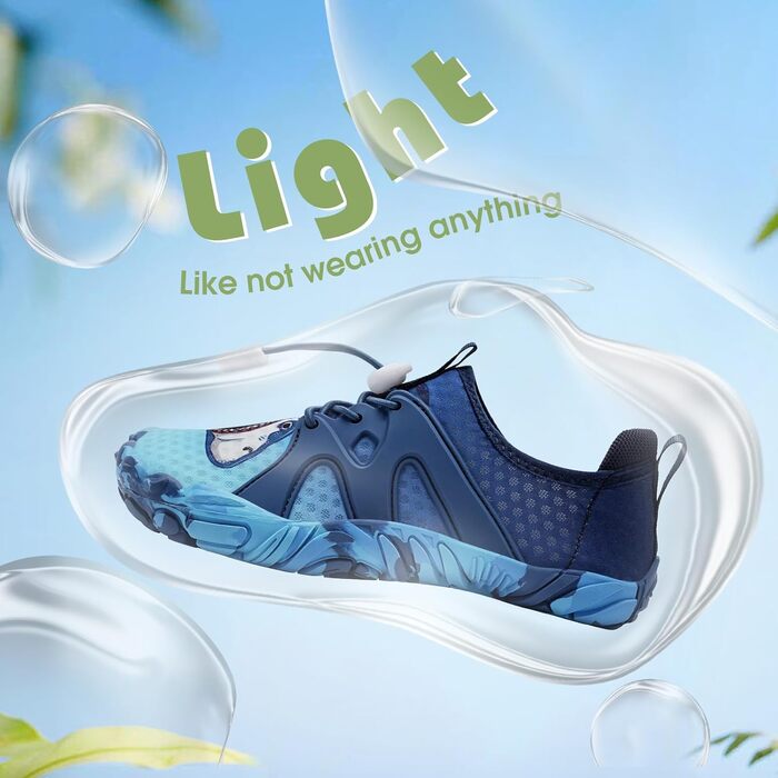 Дитячі шльопанці IceUnicorn для хлопчиків та дівчаток, шкарпетки для плавання, піску, трекінгу, бігу по стежках (26 EU, Синій акула)