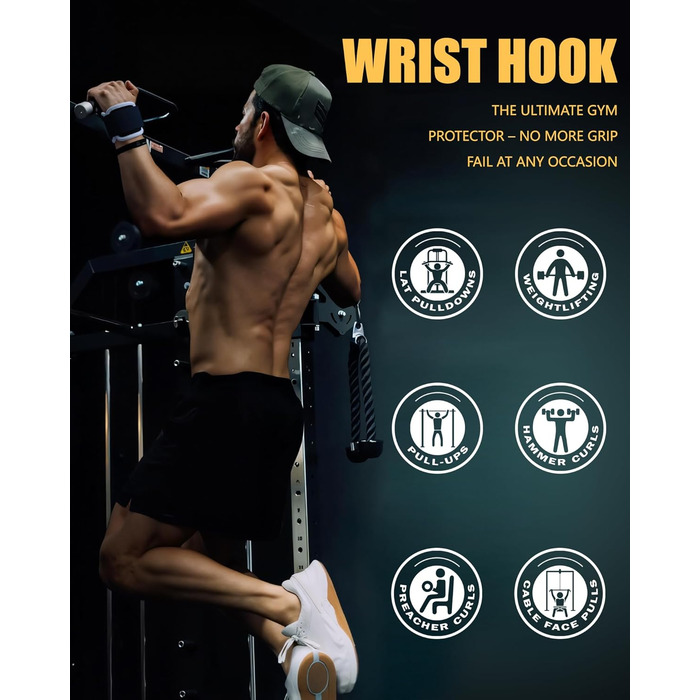 Допоміжні петлі для важкої атлетики Zughilfen – петлі для підйому штанги з захистом зап'ястя, до 317 кг