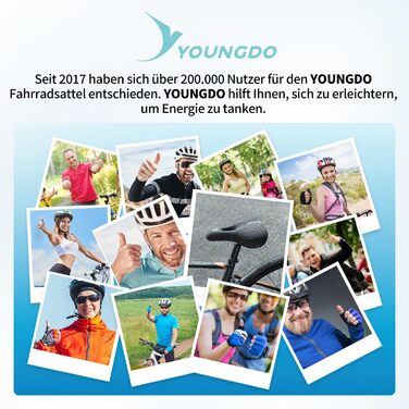 YOUNGDO Велосипедне сідло з пам’яттю форми, ергономічне, з покращеною водонепроникністю, амортизацією та вентиляцією, для чоловіків і жінок, трекінгове
