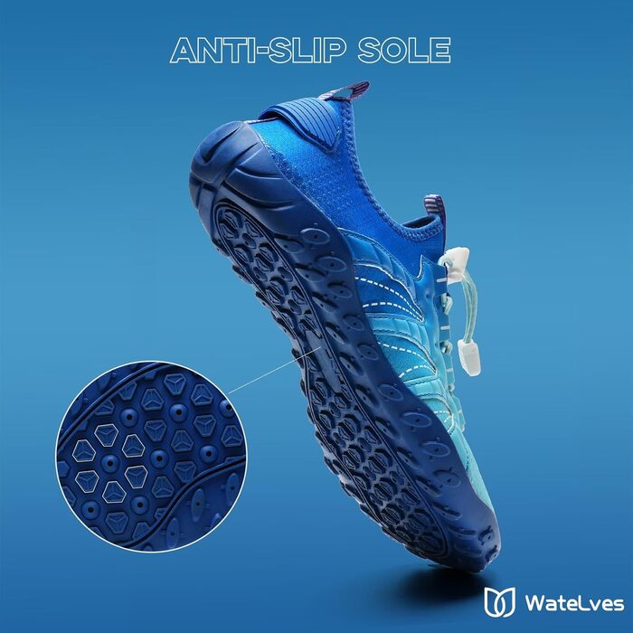 Чоботи для плавання WateLves: чоловічі та жіночі, для пляжу, басейну, серфінгу, 41 EU, світло-блакитні