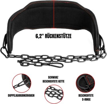 Пояс для віджимань EVO Fitness, міцний, регульована ланцюг, пояс для важкої атлетики, підтримка спини, пояс для підтягувань, чоловічий/жіночий, бодібілдинг, пауерліфтинг, чорний