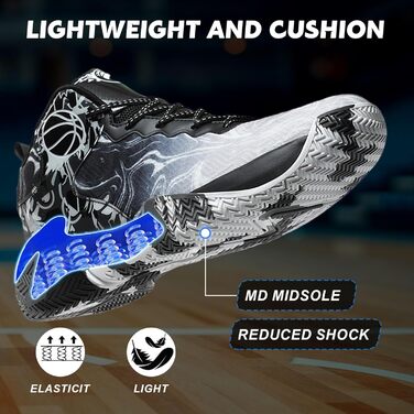 Чоловічі баскетбольні кросівки високі для занять спортом та прогулянок, чорні