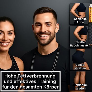 Стрибкове канат PREMIUM з металу – регульований фітнес-канат з силіконовими ручками | Для кардіотренувань, витривалості та домашніх тренувань – HEALTH & FIT