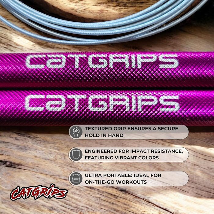 Професійна скакалка CATGRIPS для кросфіту та боксу, сталева швидкісна скакалка з підшипниками