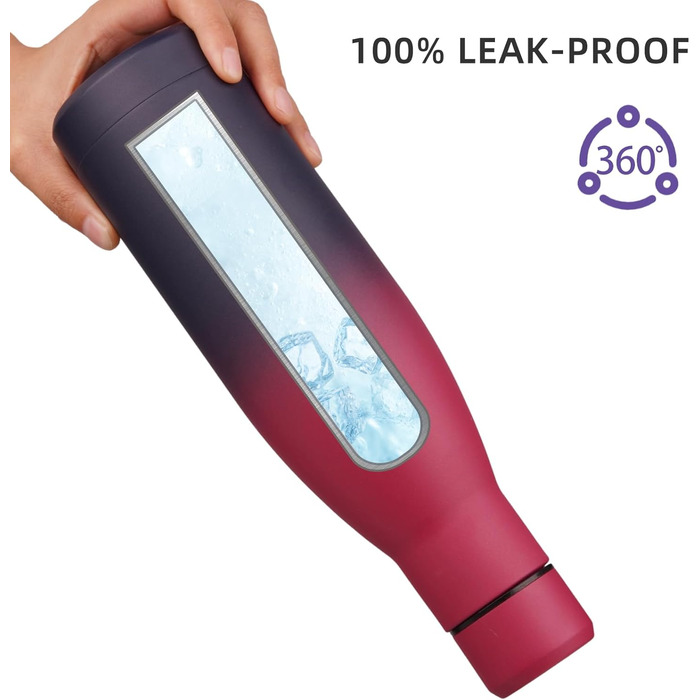 Термос BJPKPK 500 мл з нержавіючої сталі, чорно-червоний, для напоїв, багаторазовий, миється в посудомийній машині