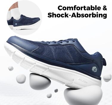 Чоловічі кросівки для ходьби FitVille з широкою колодкою, легкі, для відпочинку, з амортизацією, поверненням енергії, для фітнесу, дихаючі, для залу, гнучкі, розмір 40-50, колір: темно-синій